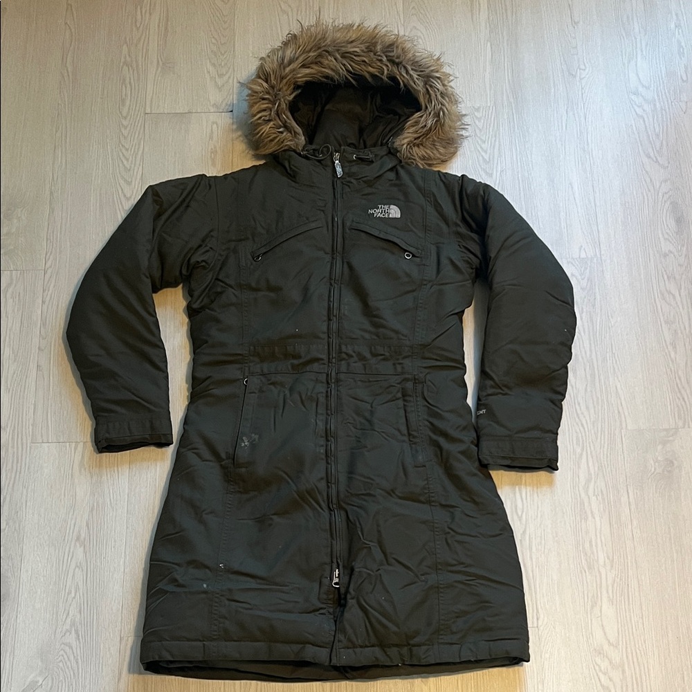 The North Face Olive Green Jacket with Black Trim